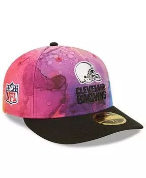 Мужская розовая, черная приталенная шляпа Cleveland Browns 2022 NFL Crucial Catch Low Profile 59FIFTY New Era