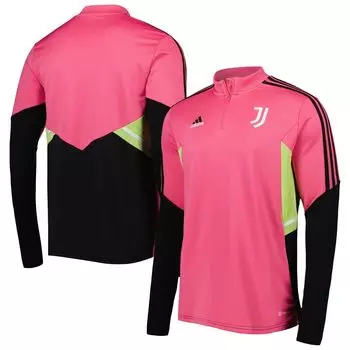 Мужская розовая футболка Juventus Training AEROREADY с молнией четверть adidas