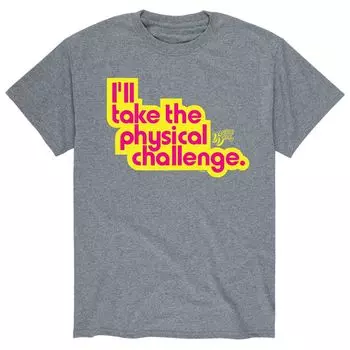 Мужская розовая футболка с буквами Double Dare Challenge Licensed Character