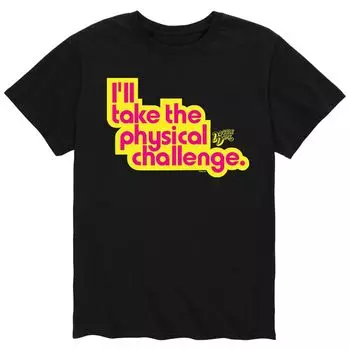 Мужская розовая футболка с буквами Double Dare Challenge Licensed Character