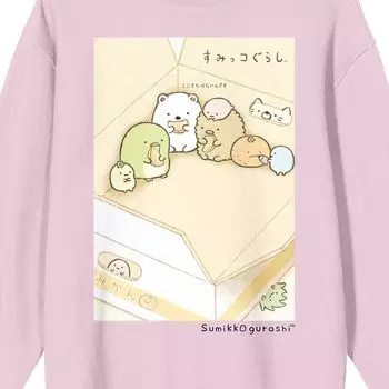 Мужская розовая футболка с длинными рукавами и рисунком Sumikko Gurashi Cute Corner Licensed Character