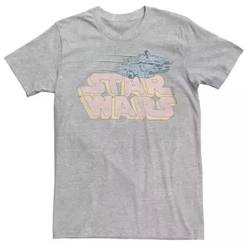 Мужская розовая футболка с логотипом Star Wars Millennium Falcon Licensed Character