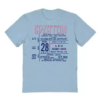 Мужская розовая футболка с рисунком Led Zeppelin Licensed Character, цвет Light Blue