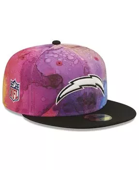Мужская розовая и черная приталенная кепка Los Angeles Chargers 2022 NFL Crucial Catch 59FIFTY New Era