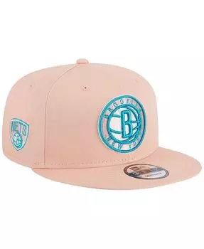 Мужская розовая кепка Brooklyn Nets Sky Aqua Undervisor 9FIFTY Snapback New Era