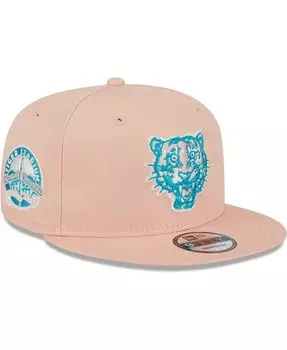 Мужская розовая кепка Snapback Detroit Tigers Sky Aqua Undervisor 9FIFTY Snapback New Era