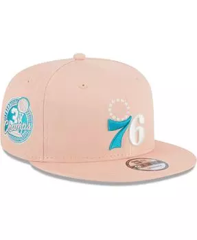 Мужская розовая кепка Snapback Philadelphia 76ers Sky Aqua Undervisor 9FIFTY New Era