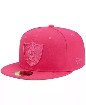 Мужская розовая приталенная шляпа Las Vegas Raiders Color Pack 59FIFTY New Era, розовый