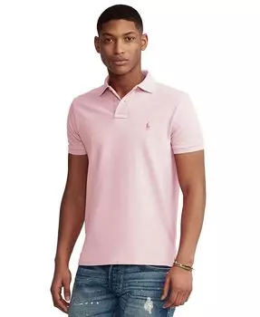 Мужская розовая рубашка-поло в сетку Pony Polo Ralph Lauren, розовый