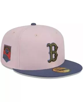 Мужская розовая, синяя приталенная шляпа Boston Red Sox Olive Undervisor 59FIFTY New Era, розовый