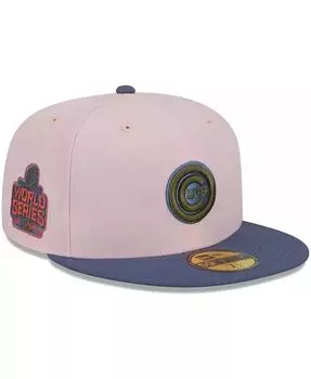 Мужская розовая, синяя приталенная шляпа Chicago Cubs Olive Undervisor 59FIFTY New Era, розовый