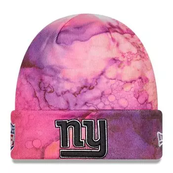 Мужская розовая вязаная шапка New Era New York Giants 2022 NFL Crucial Catch