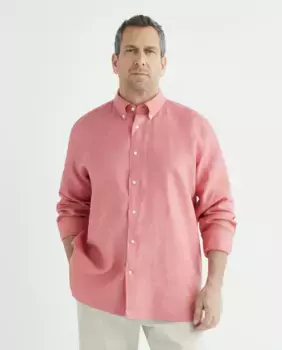 Мужская рубашка 100% лен спортивная классика больших размеров Emidio Tucci, оранжевый