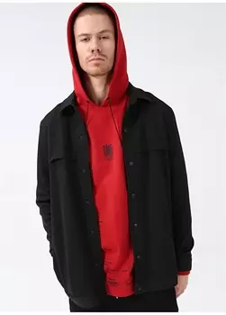 Мужская рубашка антрацитового цвета с воротником куртки Gmg Frenze