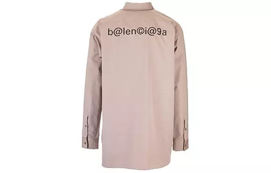Рубашка мужская Balenciaga с логотипом, бежевый