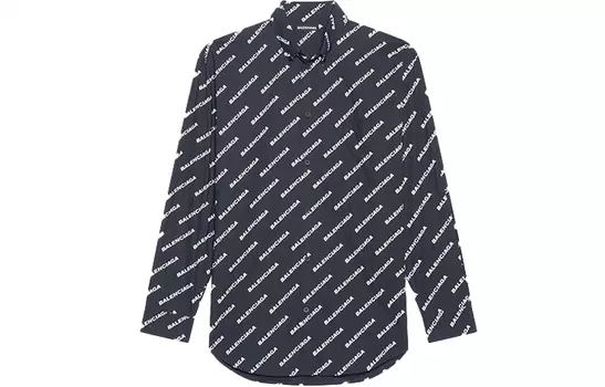 Рубашка с логотипом Balenciaga мужская, черный