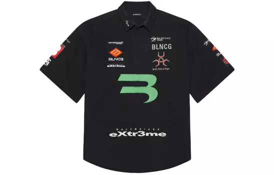 Рубашка мужская Balenciaga Gamer Patch, черный