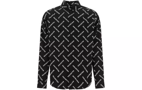 Рубашка мужская Balenciaga Logo-print, черный