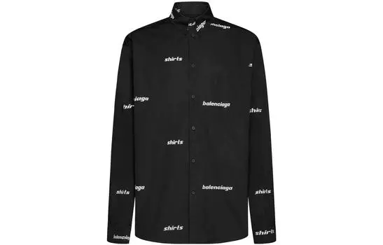 Рубашка мужская Balenciaga Logo, черный