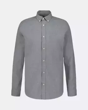 Мужская рубашка без кармана и воротника на пуговицах Barbour, серый