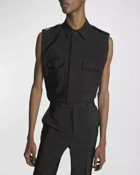 Мужская рубашка без рукавов на пуговицах Sahara Saint Laurent, цвет Nero