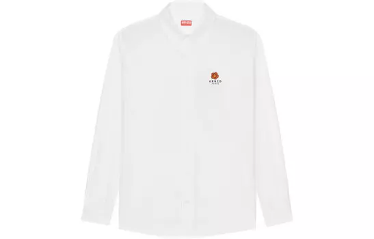 Мужская рубашка Boke Flower Series белого цвета Kenzo, белый