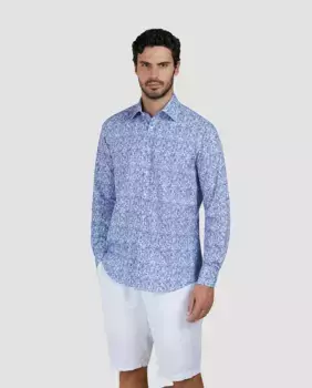 Мужская рубашка больших размеров m/l цветочный принт ривьера Paul & Shark, мультиколор