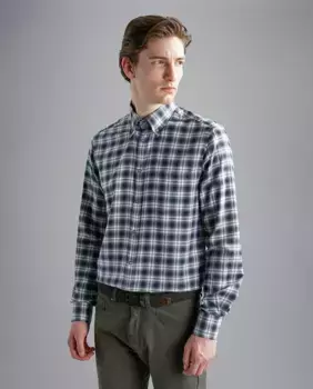 Мужская рубашка больших размеров с длинным рукавом, нагрудным карманом Paul & Shark, серый