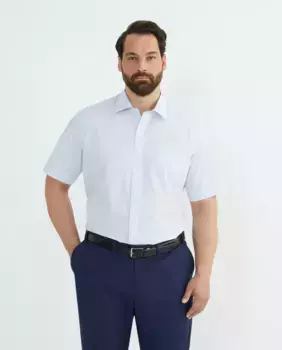 Мужская рубашка больших размеров с коротким рукавом Dustin, голубой