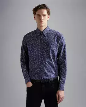 Мужская рубашка большого размера с длинным рукавом Paul & Shark, синий