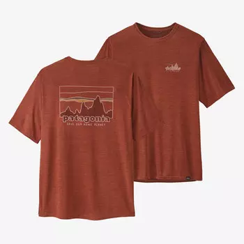 Мужская рубашка Capilene Cool с рисунком на каждый день Patagonia, цвет 73 Skyline: Burl Red X-Dye
