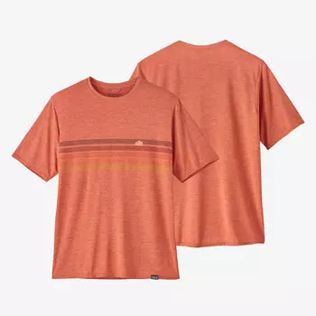 Мужская рубашка Capilene Cool с рисунком на каждый день Patagonia, цвет Line Logo Ridge Stripe: Quartz Coral X-Dye