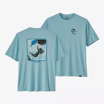 Мужская рубашка Capilene Cool с рисунком на каждый день Patagonia, цвет Defend Our Oceans: Fin Blue X-Dye