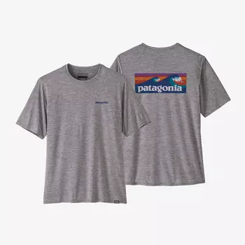Мужская рубашка Capilene Cool с рисунком на каждый день Patagonia, цвет Boardshort Logo: Feather Grey