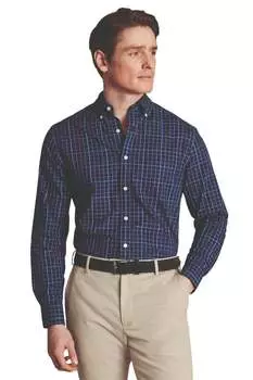 Мужская рубашка Charles Tyrhwitt Slim Fit Plaid Check из эластичного поплина, не требующего глажки Charles Tyrwhitt, цвет french blue