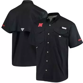 Мужская рубашка Columbia Black Nebraska Huskers PFG Bonehead черного цвета