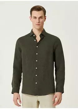 Мужская рубашка цвета хаки Comfort Fit с нижним воротником 1090784 Network, хаки