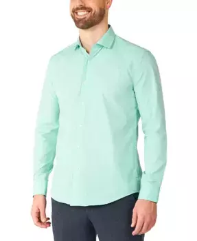 Мужская рубашка - длинный рукав Magic Mint Dress Shirt - пастельный мятно-зеленый - формальная одежда OppoSuits, синий