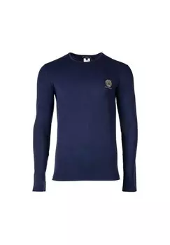 Мужская рубашка - длинный рукав, толстовка, круглый вырез, хлопок стрейч VERSACE, синий