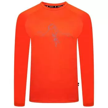 Мужская рубашка для фитнеса с длинным рукавом Righteous II - темно-оранжевый DARE 2B, лососевый розовый / оранжевый