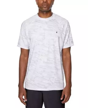 Мужская рубашка для плавания с короткими рукавами и короткими рукавами Rashguard с принтом Spyder