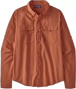 Мужская рубашка для самостоятельного похода Patagonia с длинными рукавами, серый