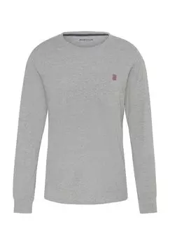 Мужская рубашка для сна с v-образным вырезом и нагрудным карманом Manguun, цвет Grey Melan