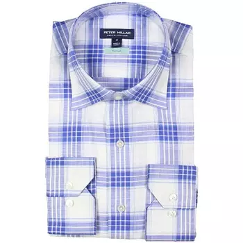 Мужская рубашка Duke из твила в клетку на пуговицах Peter Millar, цвет Baltic Blue