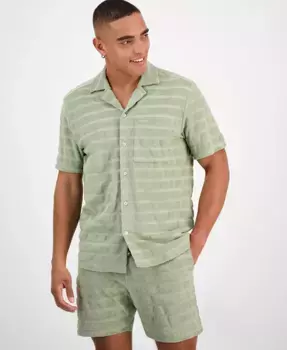 Мужская рубашка Ellino в полоску Hugo Boss, зеленый