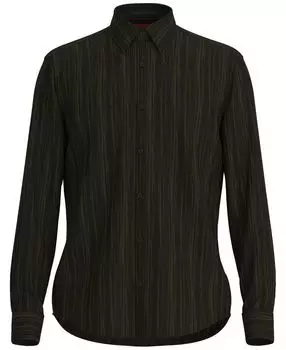 Мужская рубашка ermo slim-fit с абстрактным принтом HUGO, темно-зеленый