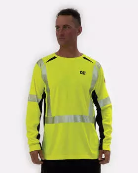 Мужская рубашка FR Hi-Vis с длинным рукавом CAT, желтый