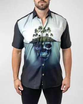 Мужская рубашка Galileo Skulls Land Sport Maceoo, цвет Black