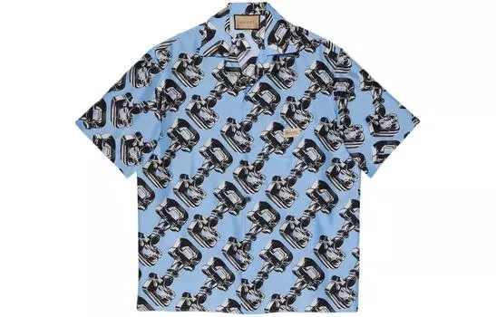 Мужская рубашка GUCCI, цвет Blue