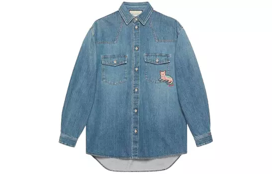 Мужская рубашка GUCCI, цвет Blue